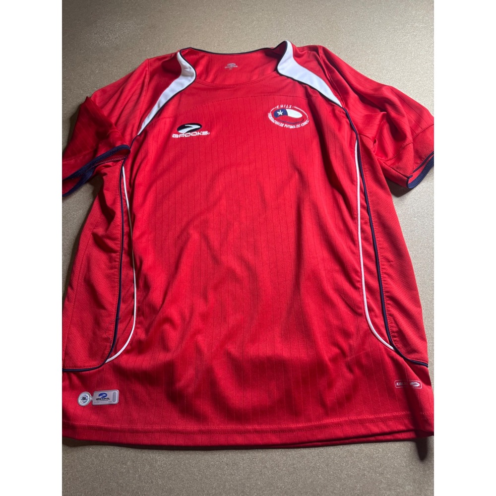 y2k Brooks Chile National Team Soccer Jersey Mens Large Red AirCool Football